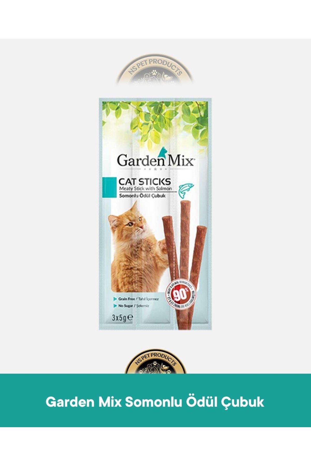 Garden Mix Somonlu - Tavuklu Ödül Çubuk - Kedi Stick Ödül Maması Seti 3x5 gr 2 adet - Görsel 2