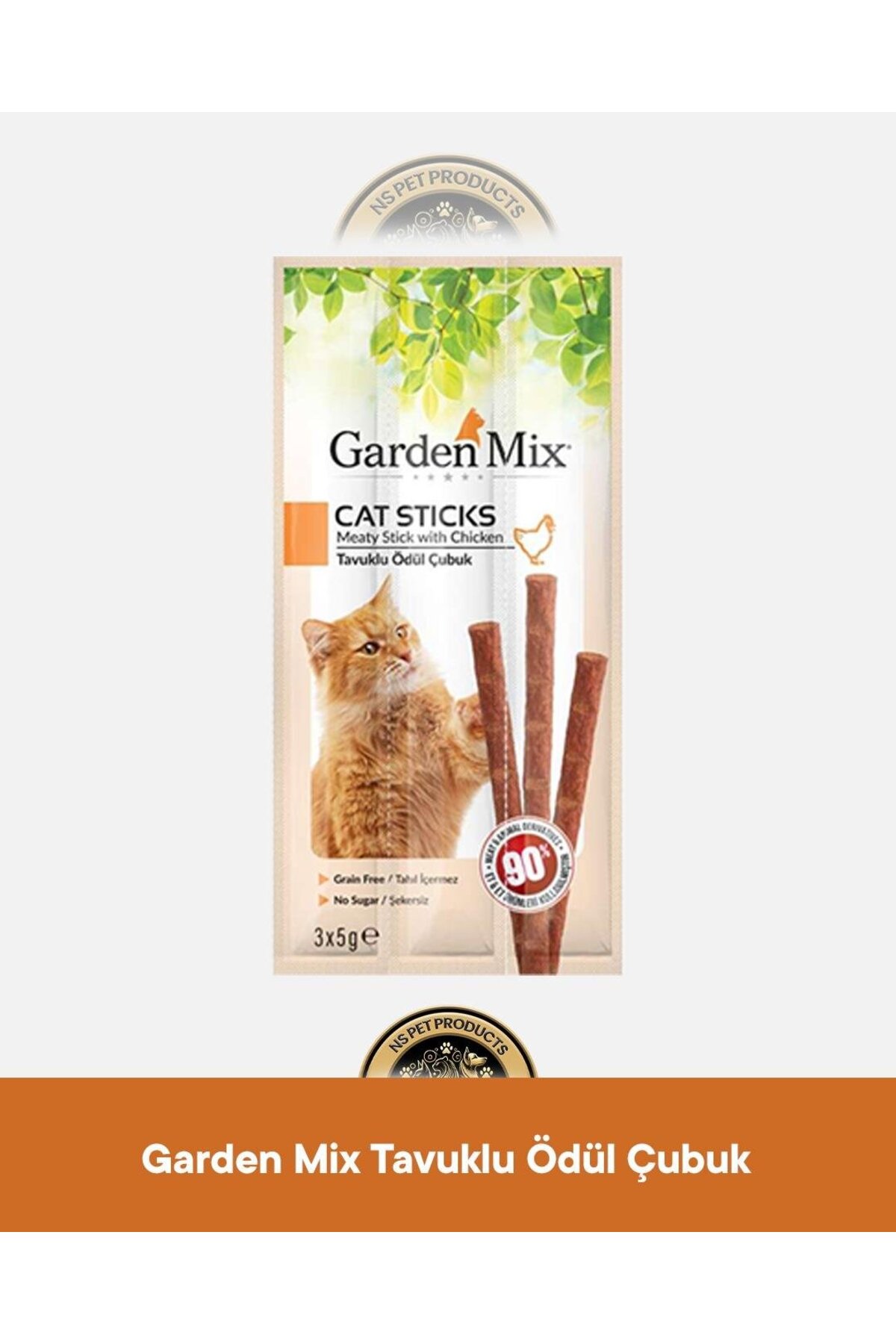 Garden Mix Somonlu - Tavuklu Ödül Çubuk - Kedi Stick Ödül Maması Seti 3x5 gr 2 adet - Görsel 3