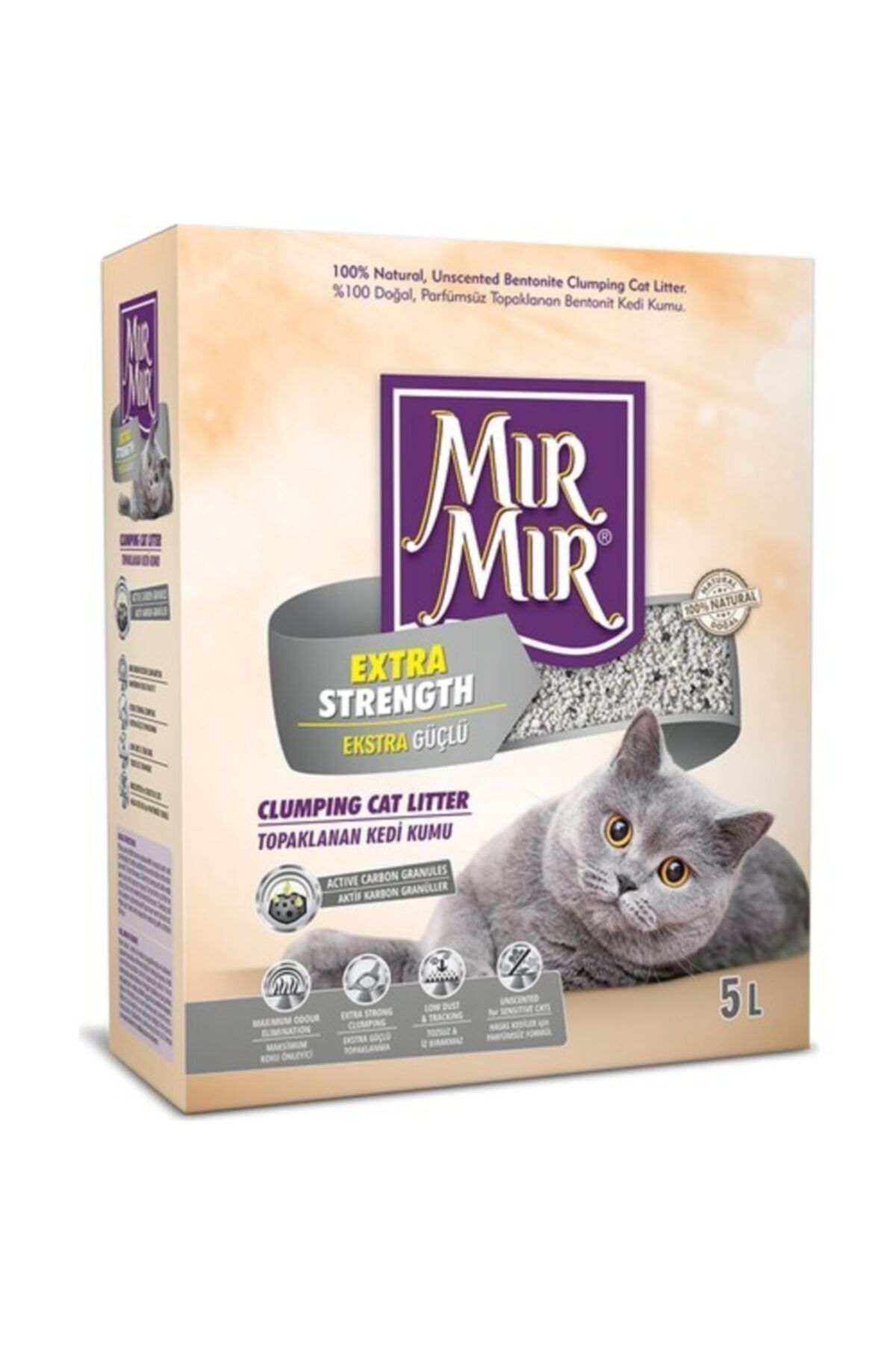 MIRMIR Bentonit Süper Topaklanan Kedi Kumu 5l
