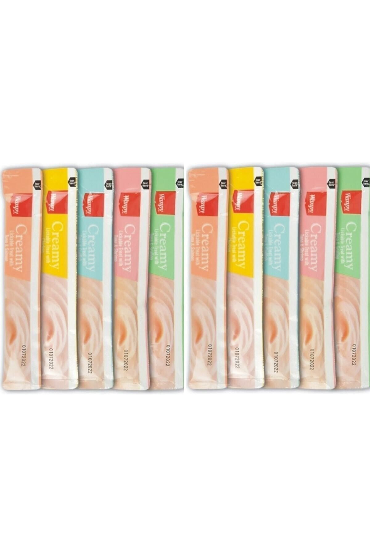 Wanpy Creamy Cat Treat Karışık Krema Sıvı Kedi Ödül Maması 14 gr X 10 Adet