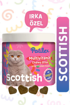 Patilex Scottish Kediler için Multivitamin Ödül Maması, Shorthair Longhair Ödülü Vitaminleri, Multivitamin