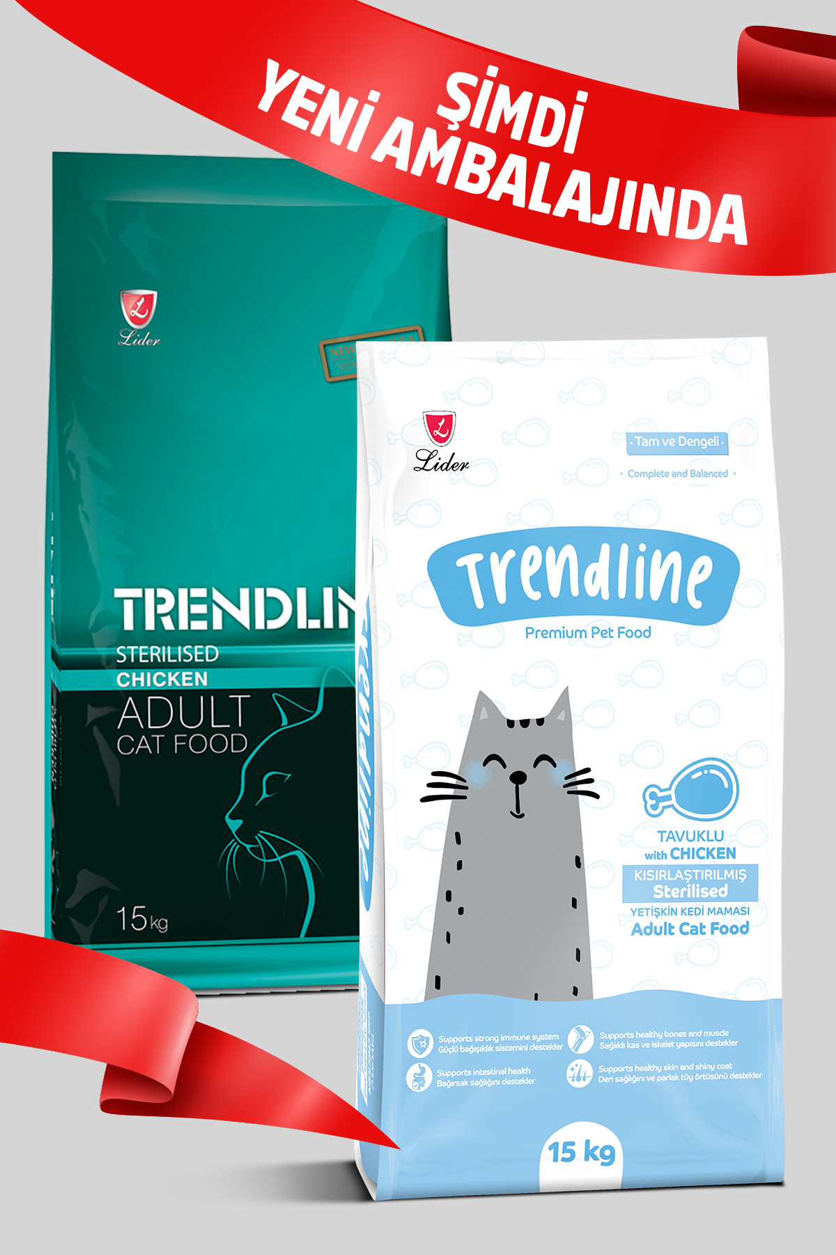 Trendline Sterilised Tavuklu Kısır Kedi Maması 1 kg 10 Adet - Görsel 2