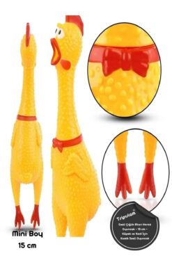 TRİPULAM Sesli Çığlık Atan Horoz Oyuncak – 15 cm - Mini Boy – Köpek ve Kedi İçin Komik Sesli Oyuncak