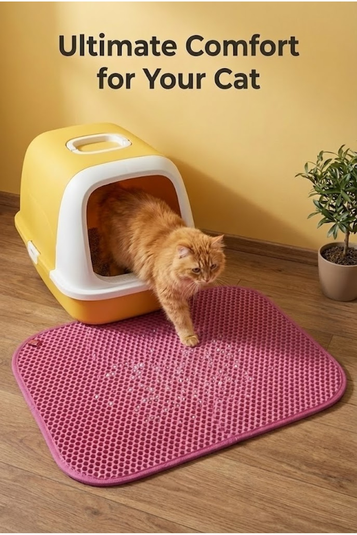 PUGALO CleanPaw Premium Kedi Tuvalet Önü Paspası | Kedi Kumu Toplayıcı | Çift Katmanlı | Geniş Delikli - Görsel 2