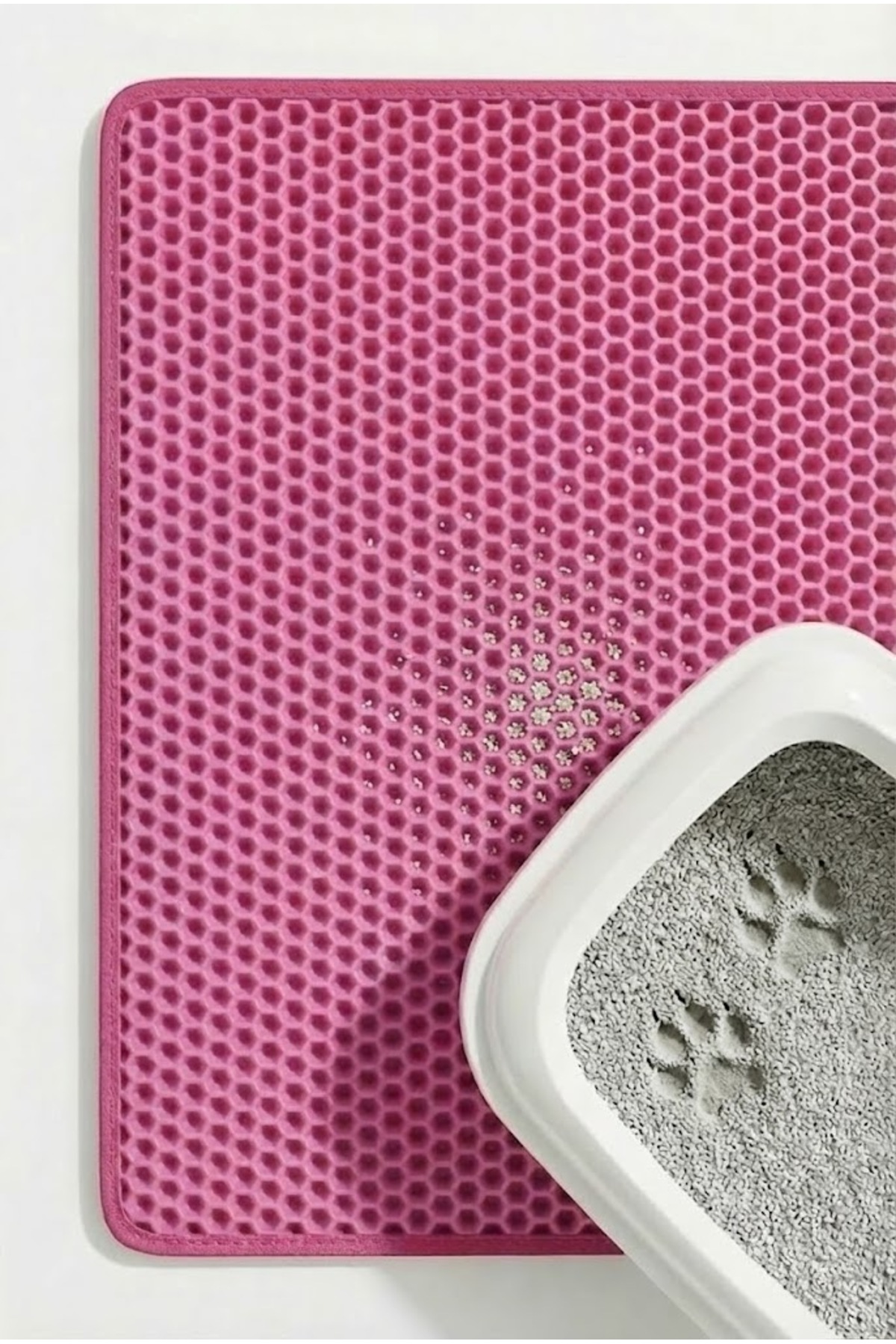 PUGALO CleanPaw Premium Kedi Tuvalet Önü Paspası | Kedi Kumu Toplayıcı | Çift Katmanlı | Geniş Delikli - Görsel 3