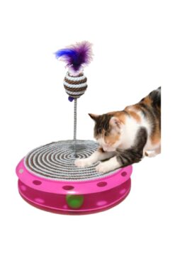 TİNEKE Tek Katlı Eğlenceli Kedi Oyuncağı Ve Tırmalama ( Kahverengi Ve Beyaz )