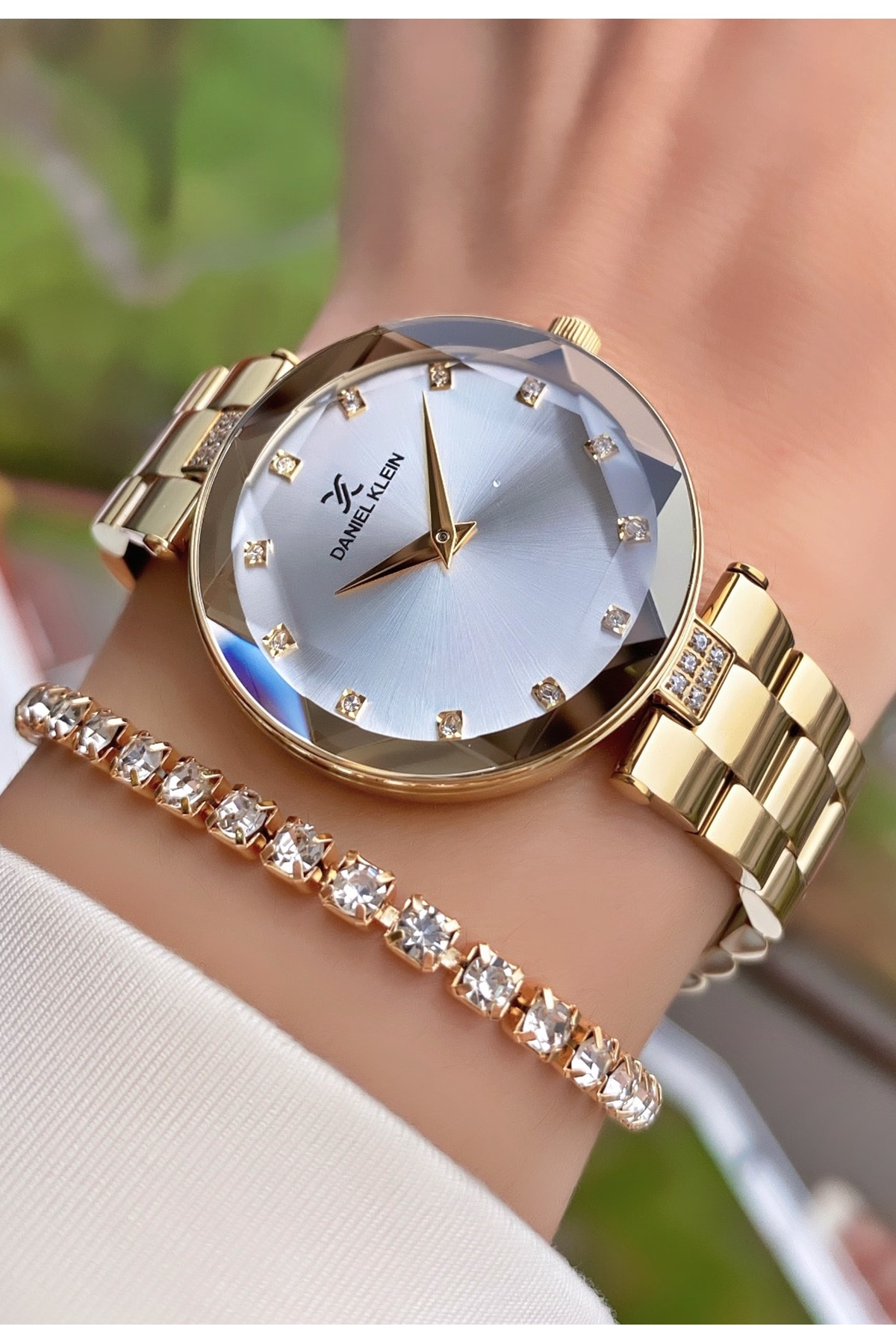 Daniel Klein Kadın Saat – Orijinal – Altın Renk – Kristal Cam – Garantili – Hediye Bilekli - Görsel 3
