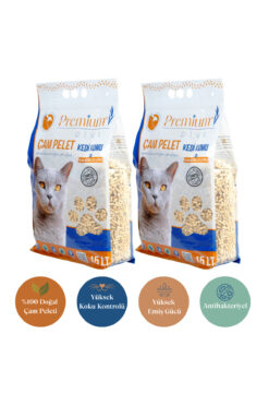 Premium Plus Çam Peleti Kedi Kumu 30 Lt Yavru/yetişkin Kediler Için%100 Organik Kedi Kumu