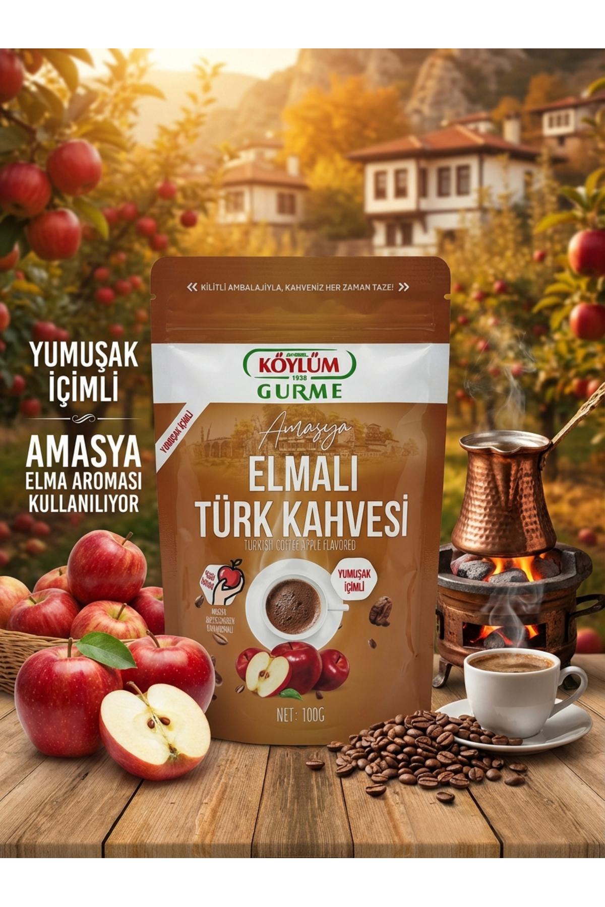 Köylüm Gurme ELMALI TÜRK KAHVESİ 100GR - Görsel 2