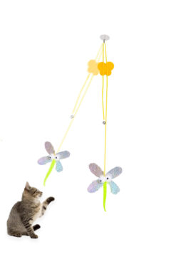 Beatitude Çıngıraklı Kedi Oyuncağı Yapışkanlı İpli Tüylü Olta Kediler İçin Oyuncak Evcil Hayvan Renkli Olta