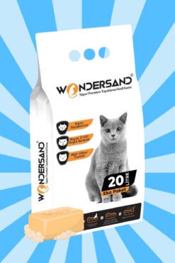 wondersand 20 Litre %100 Beyaz Bentonit Ince Tane Sabun Kokulu Topaklanan Premium Kedi Kumu