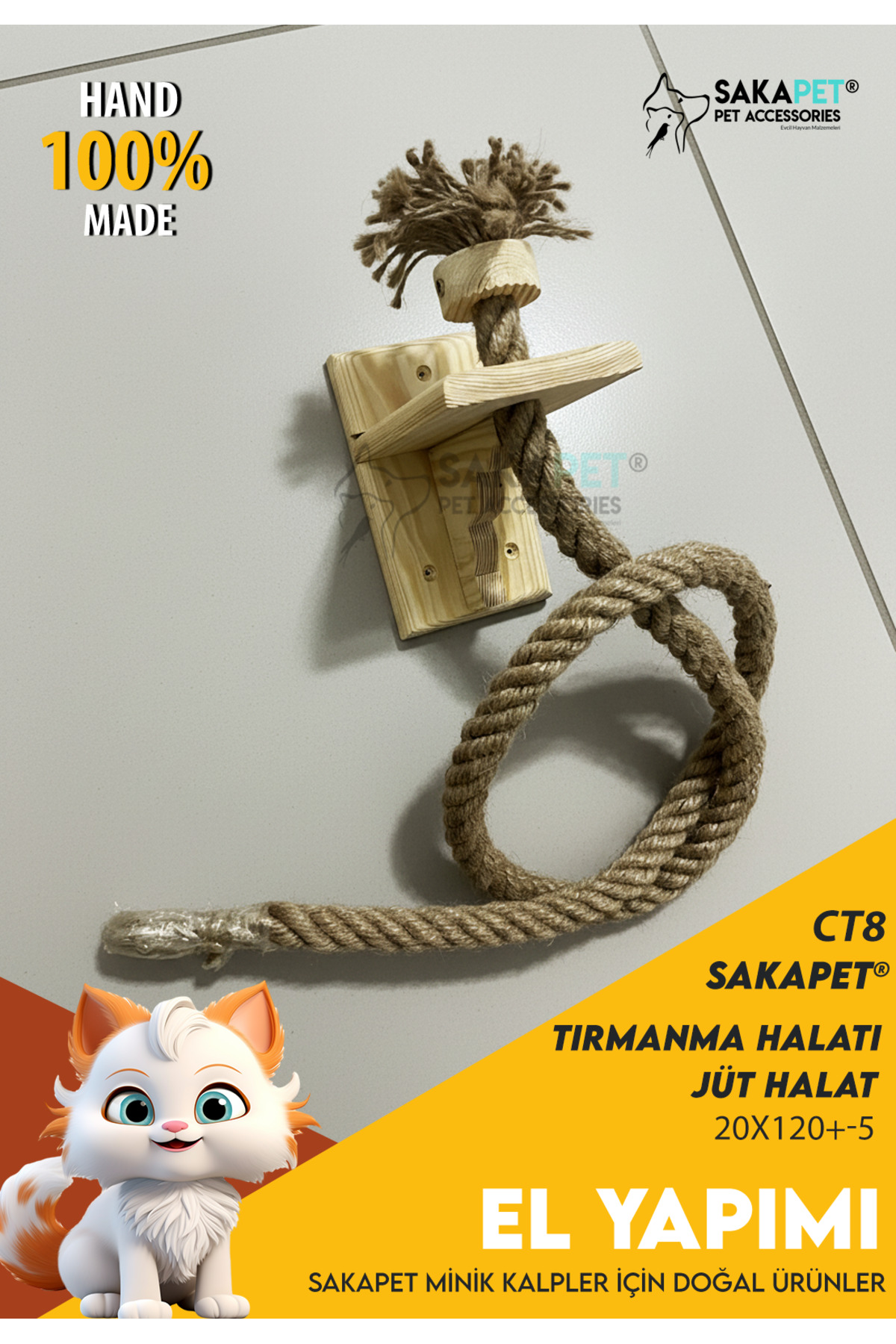 SAKAPET CT8 KEDİ TIRMANMA HALATI - Görsel 2
