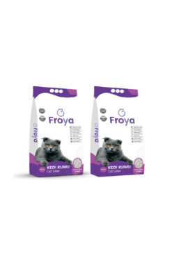 FROYA High Quality & Happy Pets Lavanta Kokulu 10l X 2 Topaklanan Bentonit Kedi Kumu
