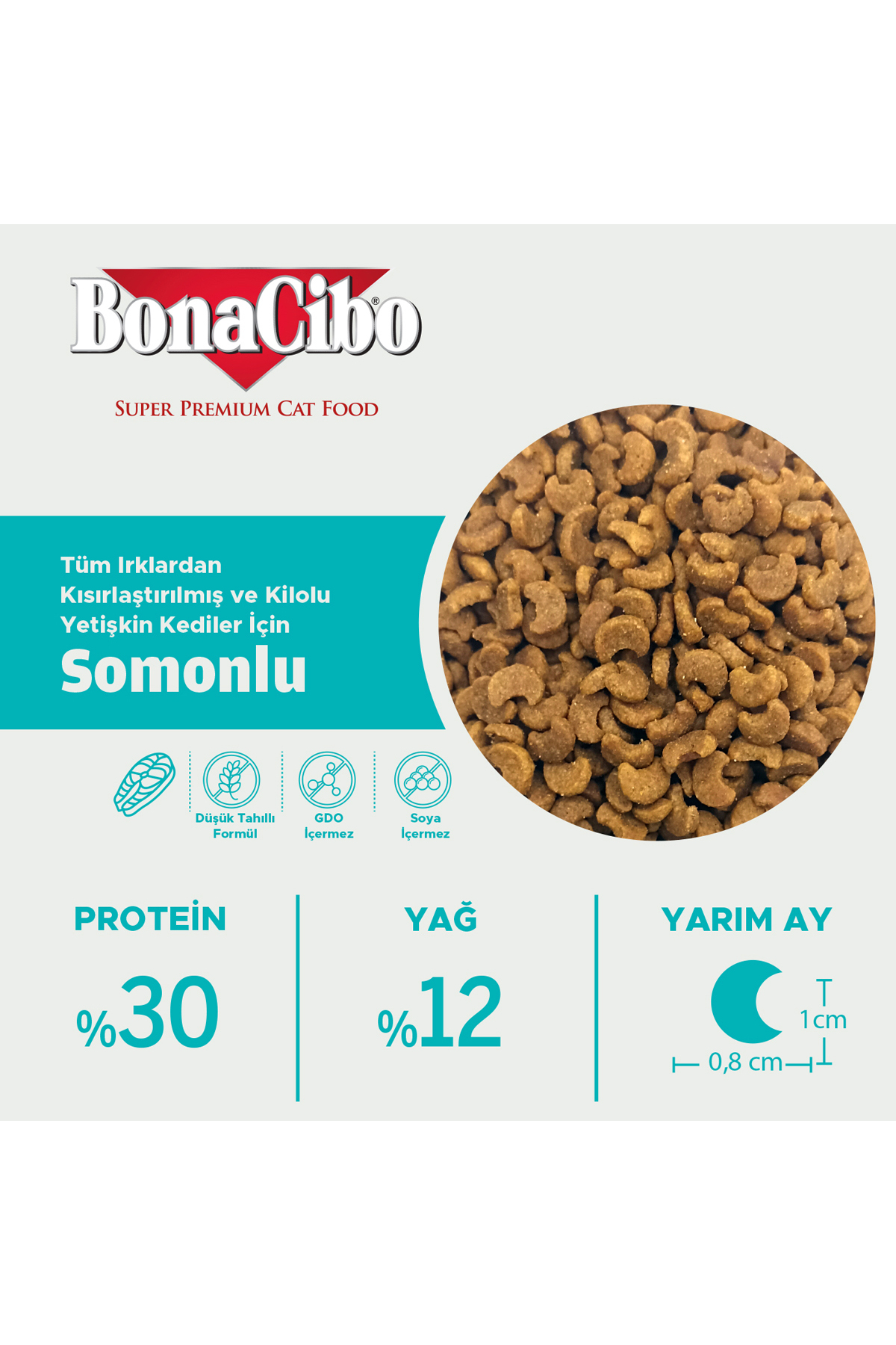 BonaCibo Adult Cat Sterilised Somonlu Kısırlaştırılmış Yetişkin Kedi Maması, 2 KgX2 Adt, Tüm Irklar, Şekersiz - Görsel 3