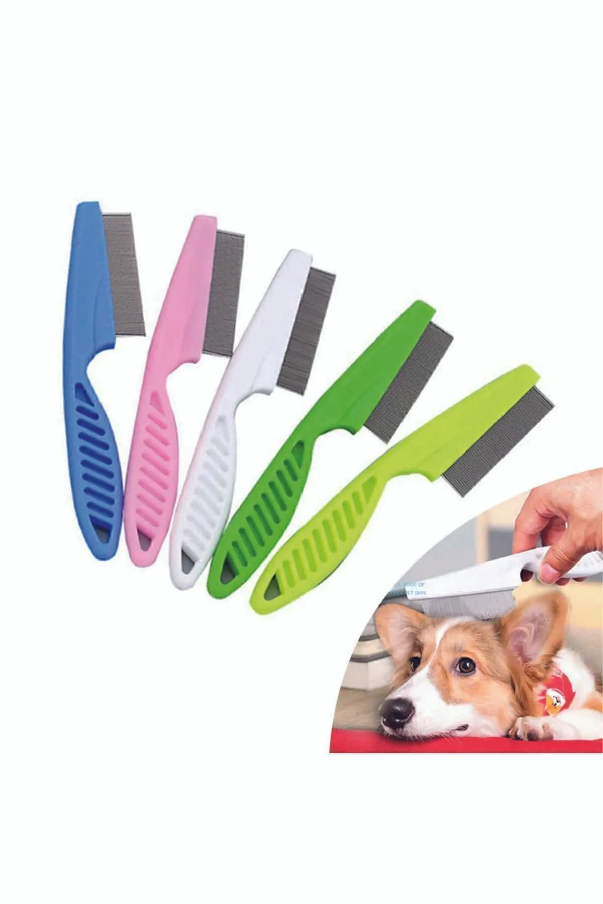 mywarehouse Kedi Köpek saplı Tüy Bit Pire Toplayıcı Toplama Temizleme Tarağı Tarak Bit Pire Temizleme Kedi Köpek