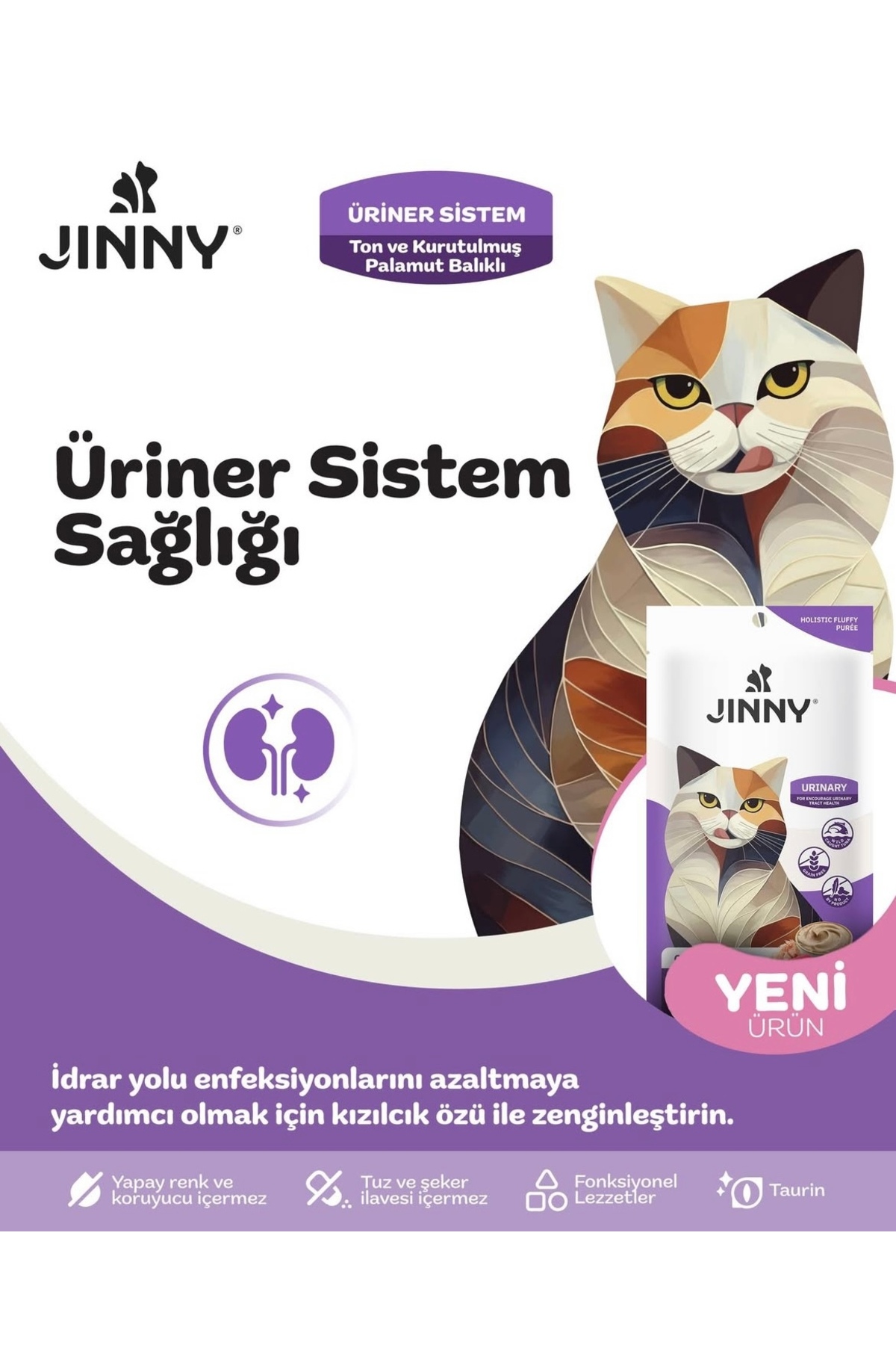 JInny Ton Balıklı Ve Kurutulmuş Palamutlu Creamy Kedi Ödülü 15 gram X 5 Şase - Görsel 2