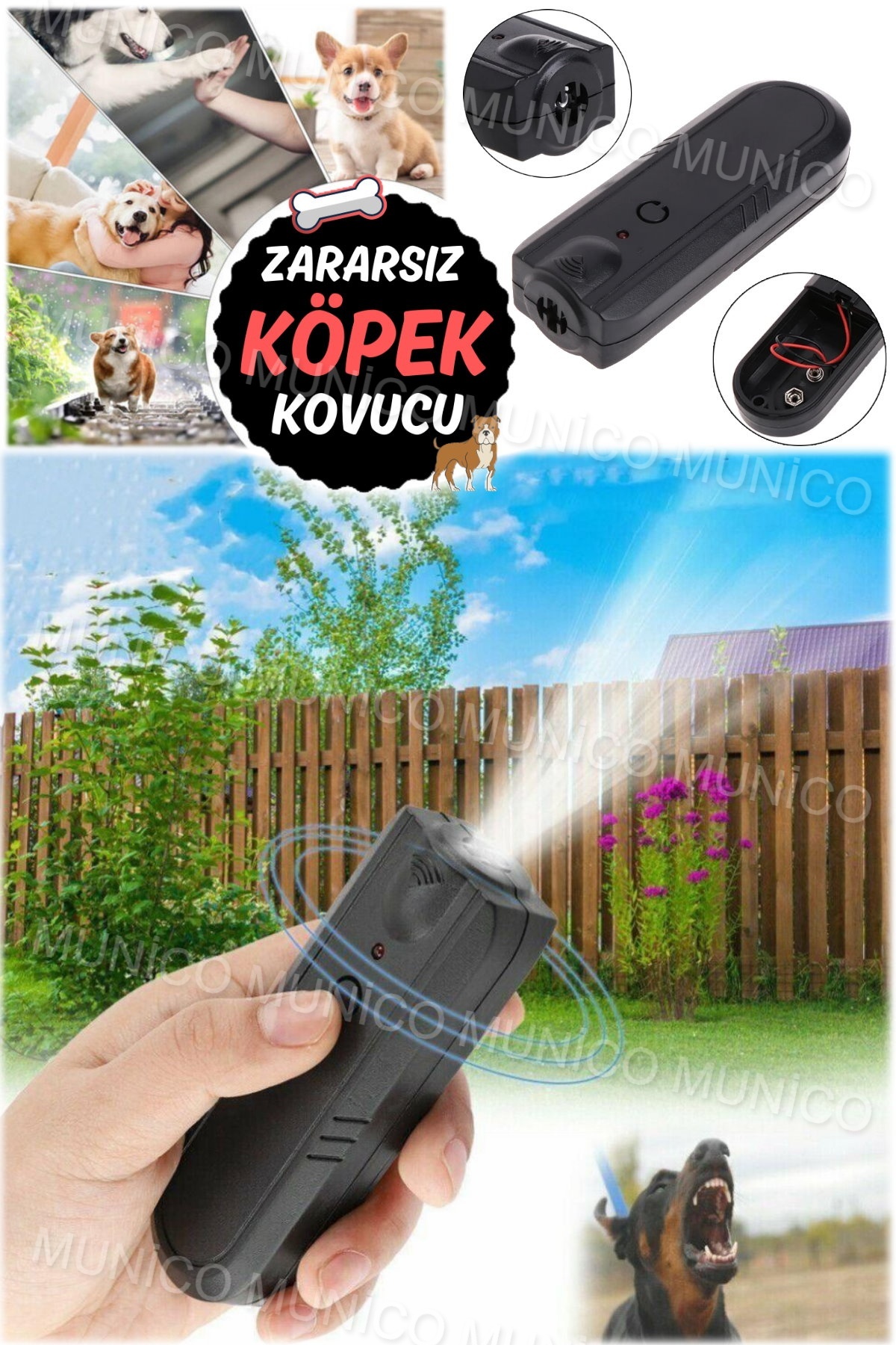 Munico Ultrasonic Ses Dalgaları İle Köpek Kovucu %100 Sonuç Köpek Savar Çocuklar Ve Anneler İçin Uzaklaştır - Görsel 2