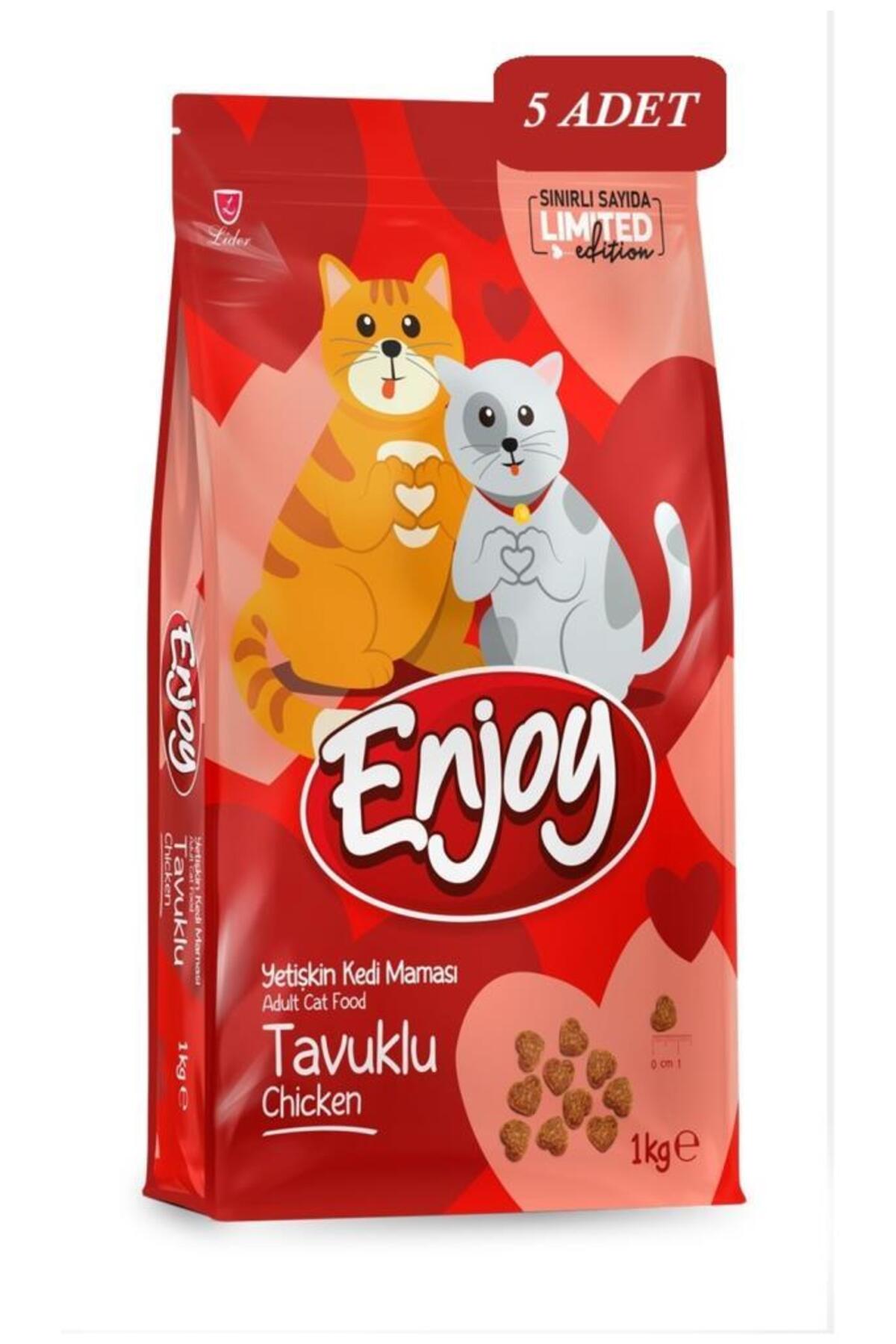Enjoy Tavuklu Kedi Maması 1 kg (Sevgililer Günü Özel Ambalaj)*10 ADET