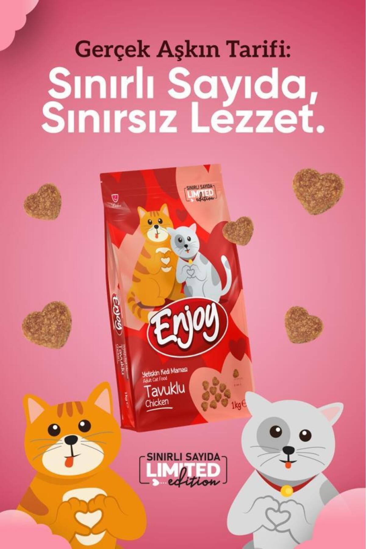 Enjoy Tavuklu Kedi Maması 1 kg (Sevgililer Günü Özel Ambalaj)*10 ADET - Görsel 2