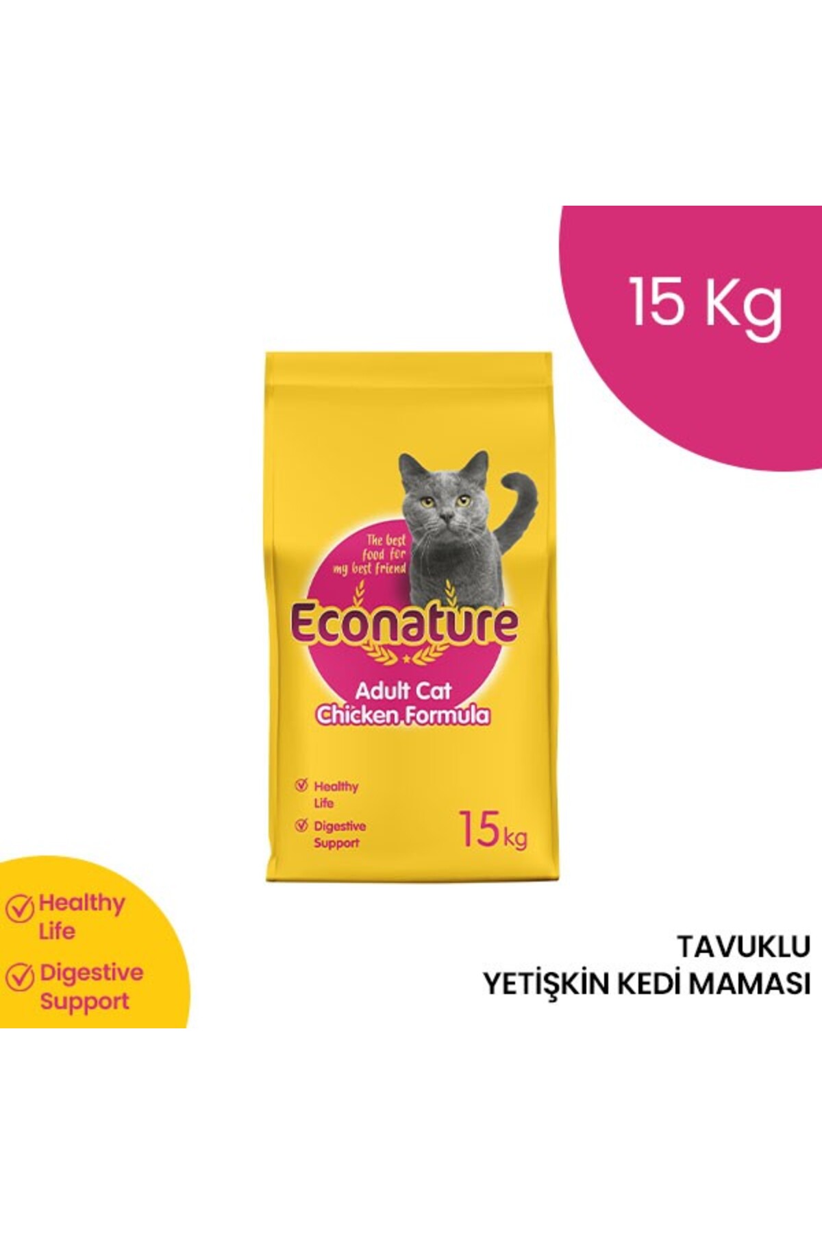 Econature Tavuklu Yetişkin Kedi Maması Sarı Ambalaj 15 Kg - Görsel 2