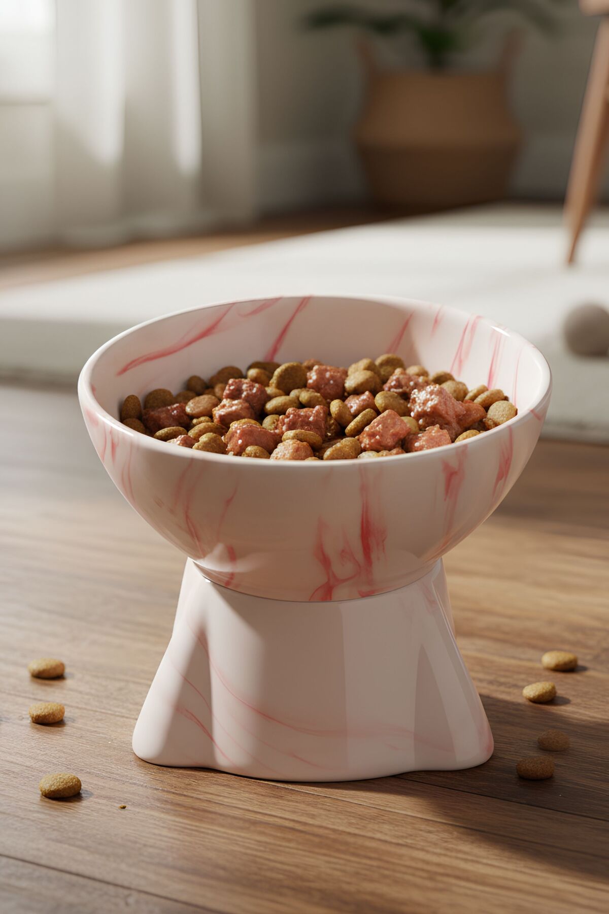 Pawicci Seramik Mama Kabı – Kedi ve Köpekler için Sağlıklı Mama Kasesi - Yükseltilmiş,Ayaklı Mama Kabı