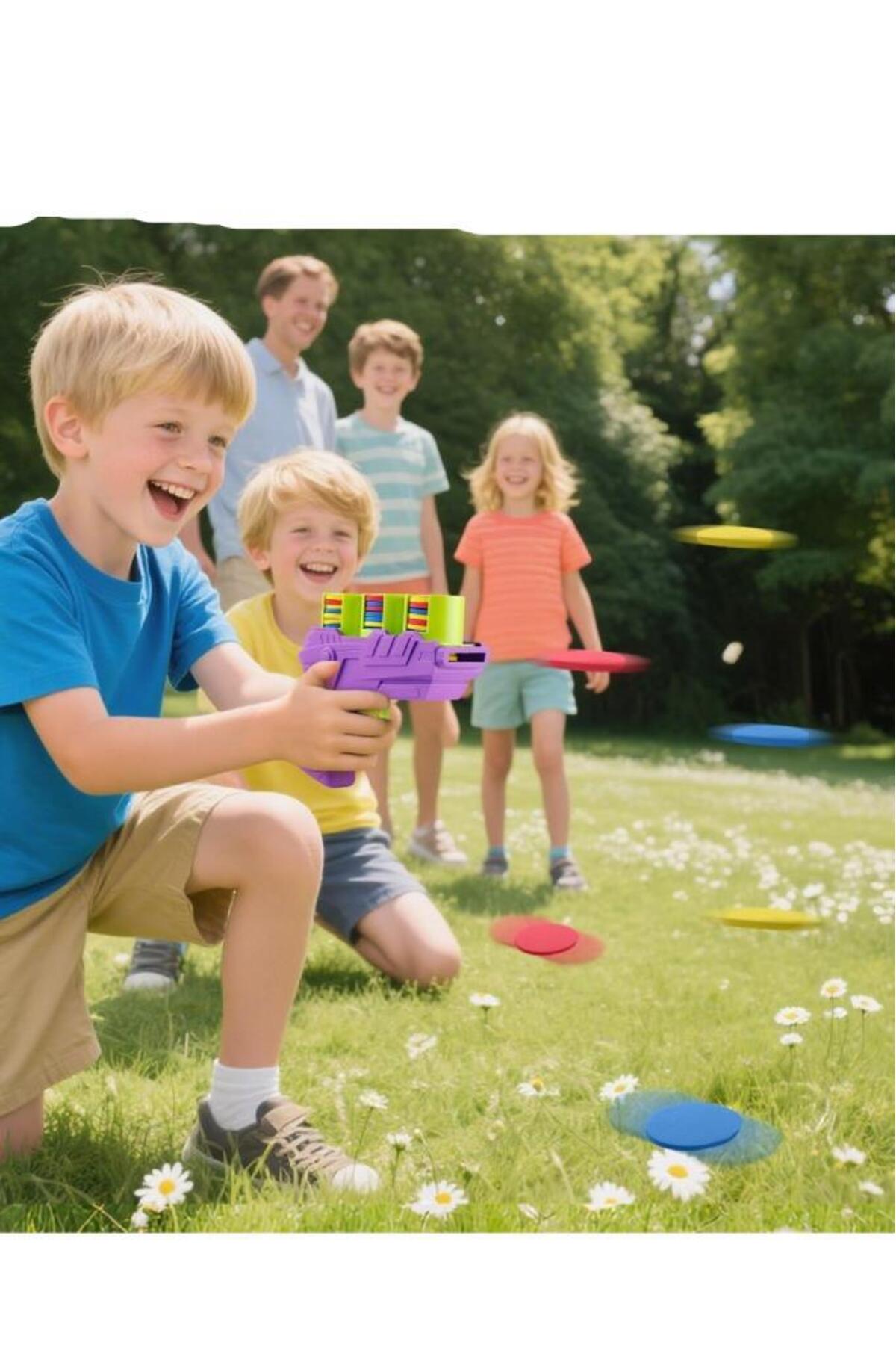 TRİPULAM İnteraktif 25’li Köpük Eva Disk Atan Oyuncak Tabanca – Kedi Köpek Çocuklar için Frizbi Tabanca - Görsel 2