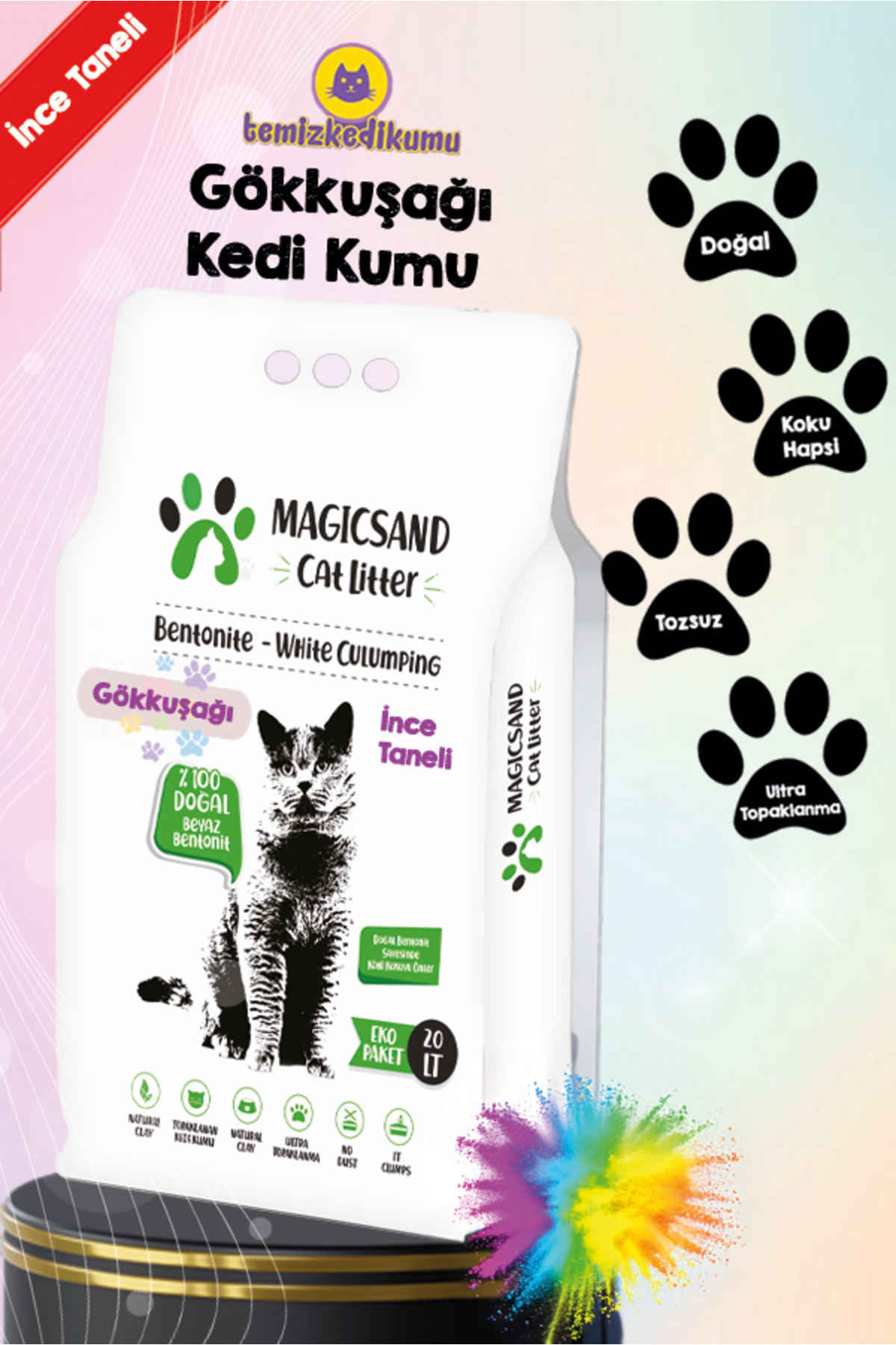 magicsand Gökkuşağı Bentonit 20 Lt.
