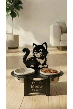 Çatım Tasarım Kedi Mama ve Su Kabı Besleme Tasarımı Seramik Kap Ev Dekorasyon