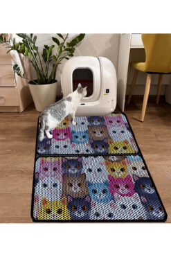 A 1968 AKTUNÇ TEKSTİL 3 XL PREMİUM DESENLİ KEDİ KUMU PASPASI 90 cm x 120 cm