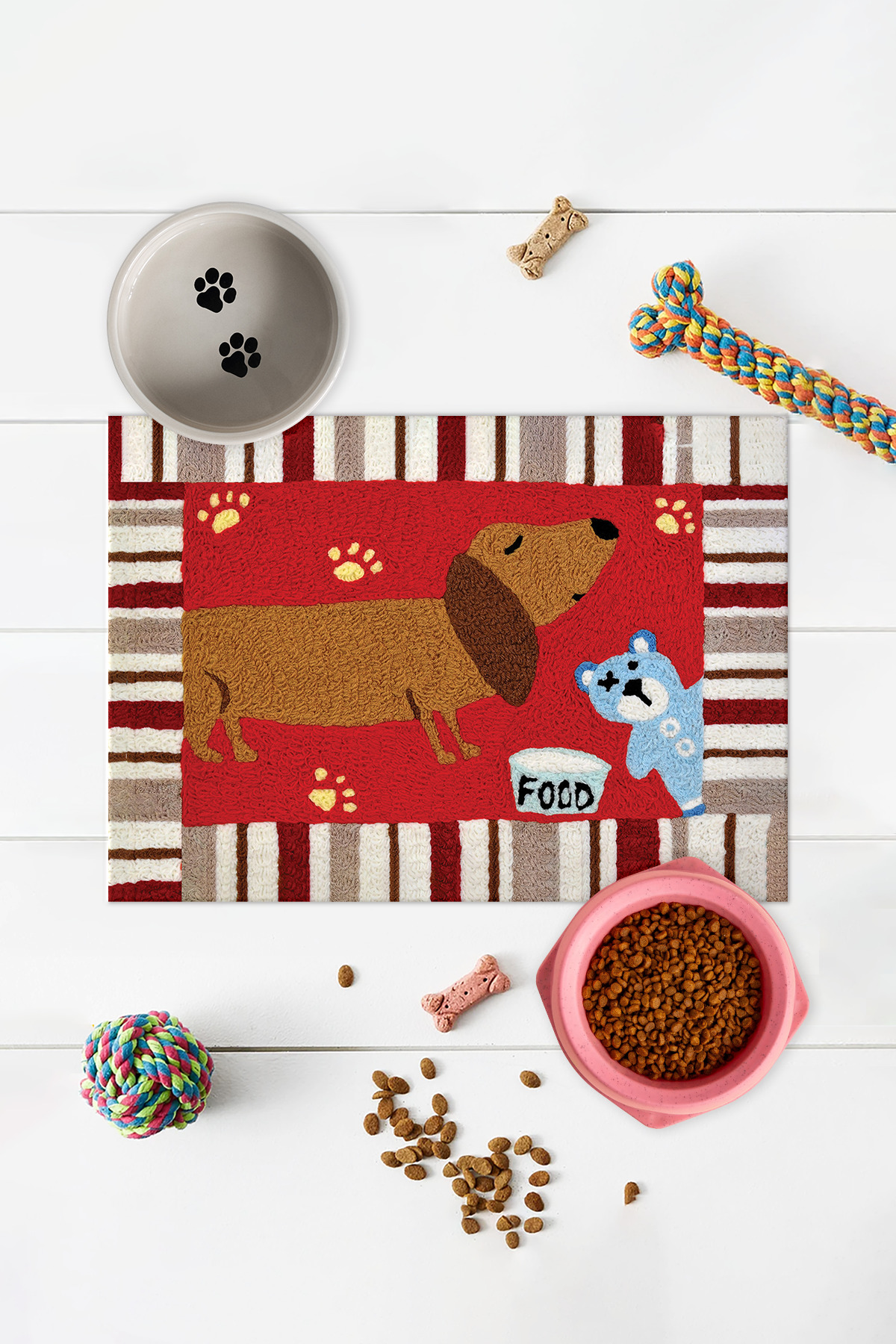 Vagonik Evcil Hayvan Kedi Köpek Mama Su Paspası, Yavru ve Yetişkin Kedi Köpek Maması Su Paspası Mama Altlığı