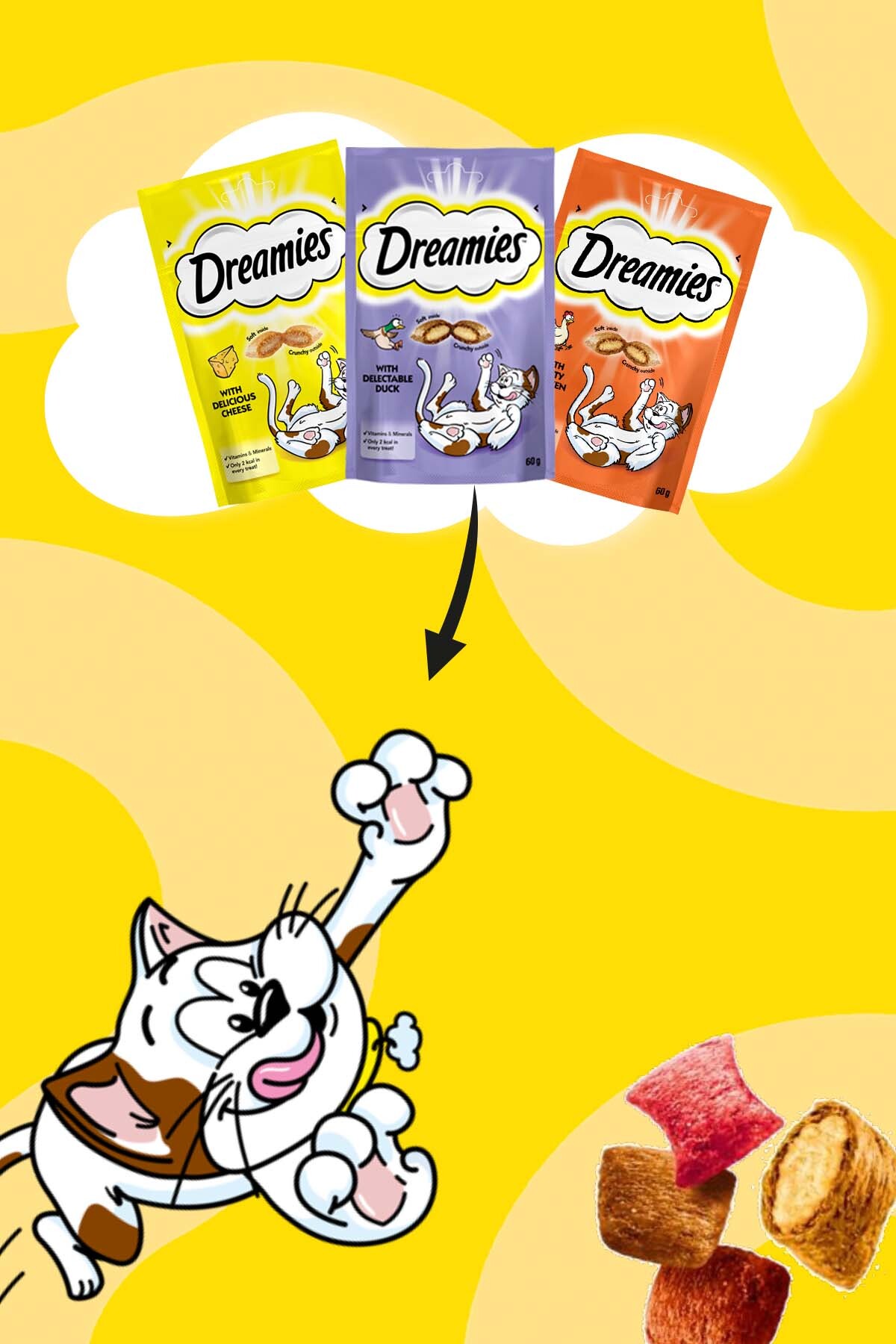 Dreamies Kedi Ödül Maması Karışık 60 gr X 24 Adet - Görsel 3