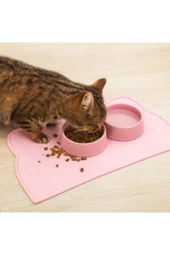 Petozi %100 Silikon Kaymaz Kedi Mama Matı (42x28 cm)