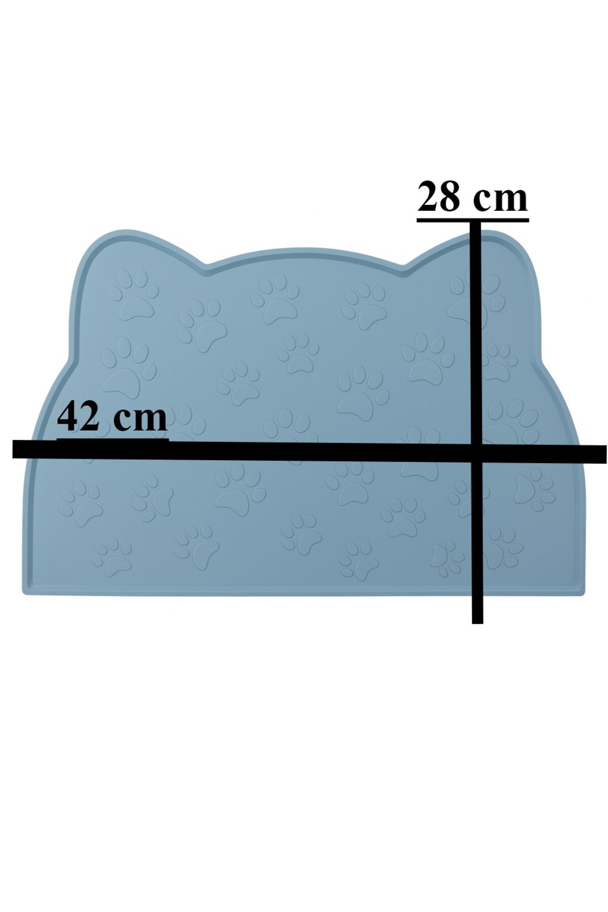 Petozi %100 Silikon Kaymaz Kedi Mama Matı (42x28 cm) - Görsel 3