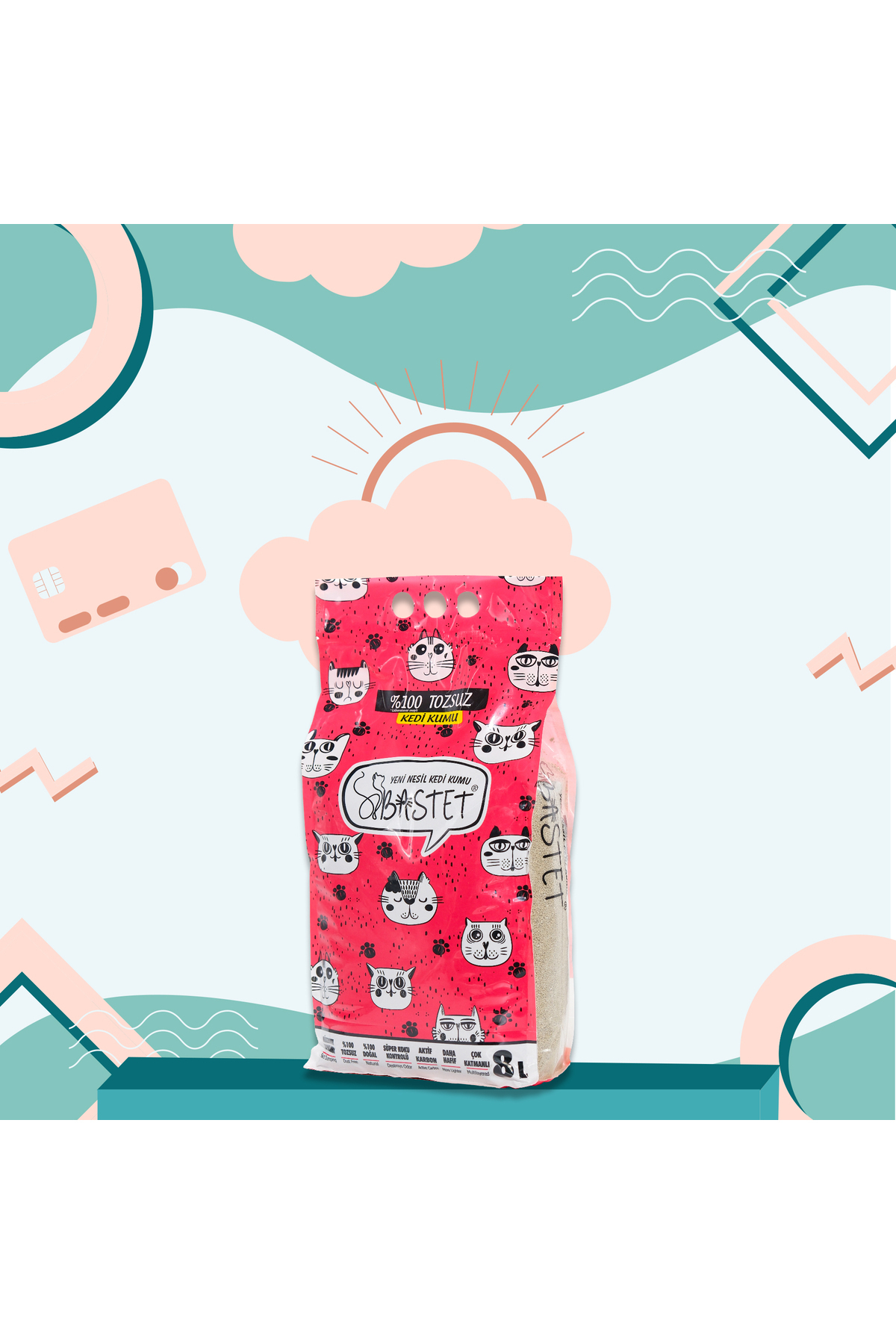 Bastet Tozsuz Kedi Kumu 3 Adet Kutu (TAMAMEN DOĞAL , AKTİF KARBONLU, POŞETTE) - Görsel 3