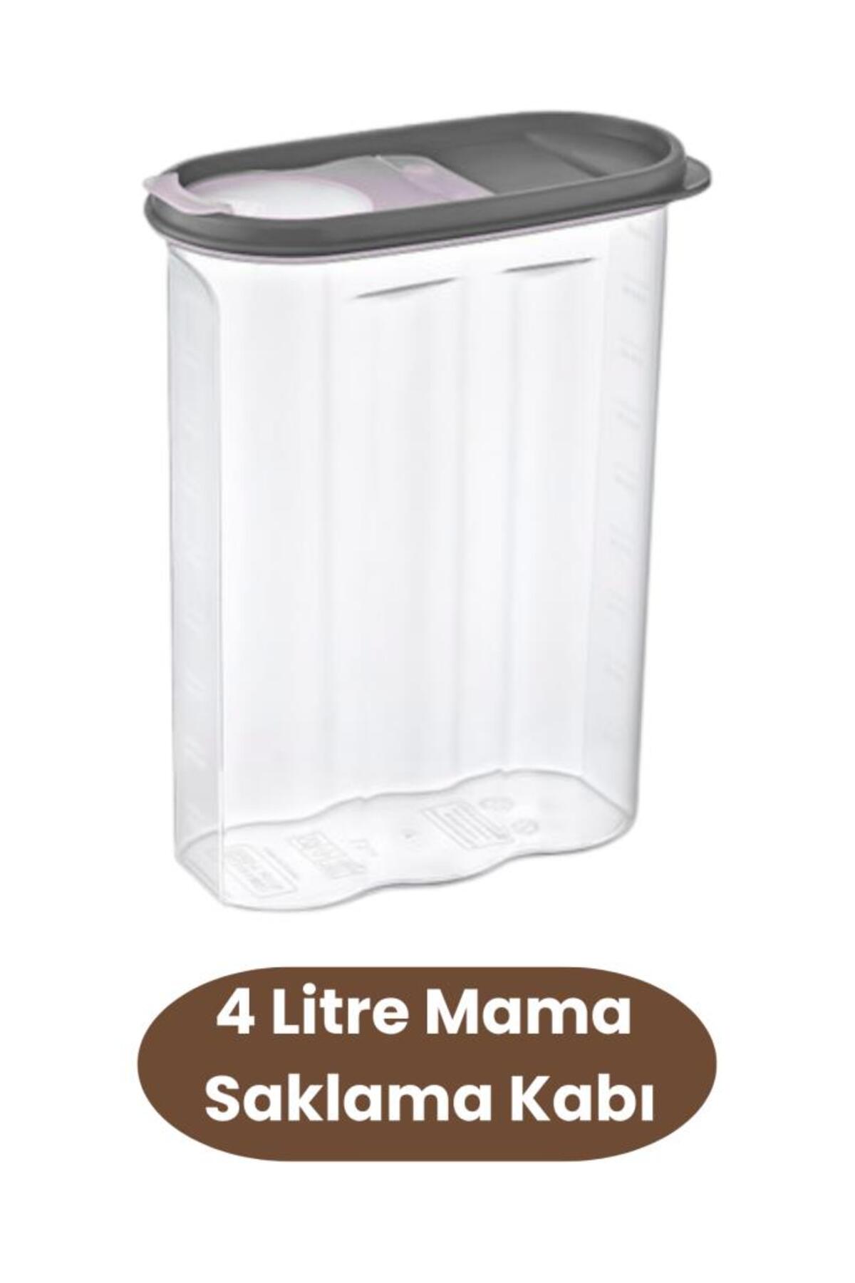 12den Kedi Köpek Mama Saklama Kabı, Evcil Hayvan Kuru Mama Erzak Kutusu Şeffaf 4000ml - Görsel 2