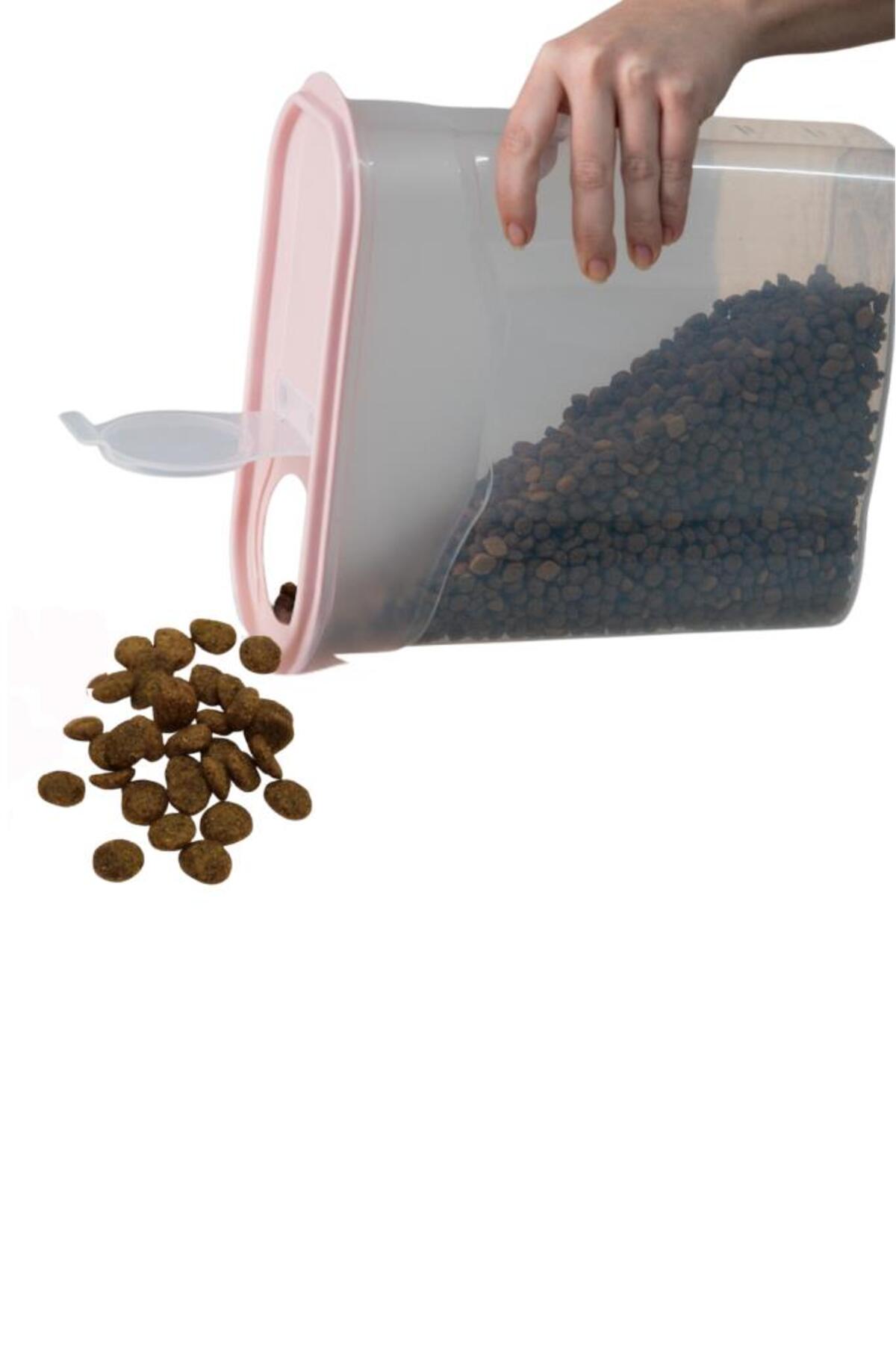 12den Kedi Köpek Mama Saklama Kabı, Evcil Hayvan Kuru Mama Erzak Kutusu Şeffaf 4000ml - Görsel 3