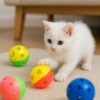 PHENORA Çıngıraklı Kedi Oyuncak Topu – Renkli Sesli Kedi Oyuncağı 4 Adet