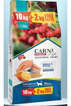 CARNİ LİFE Carni Life Somon Portakal ve Kızılcıklı Kısırlaştırılmış Yetişkin Kedi Maması 10 + 2 KG