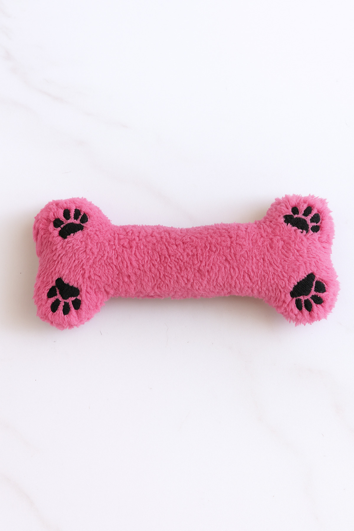 monox Wellsoft (Peluş) Kemik Şekilli Pati Nakışlı Köpek Oyuncağı Standart Pembe