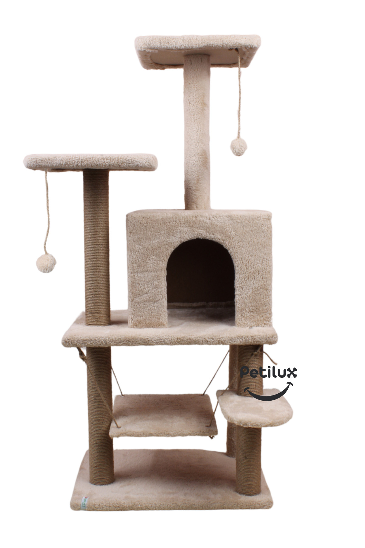 Petilux Salıncaklı Yuvalı Jüt İpli Welsoft Kedi Evi ve Oyun Platformu - Görsel 2