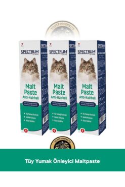 Spectrum Care Anti Hairball - Tüy Yumağı Önleyici Kedi Malt Paste - Kedi Malt Macunu 100 gr - 3'lü K