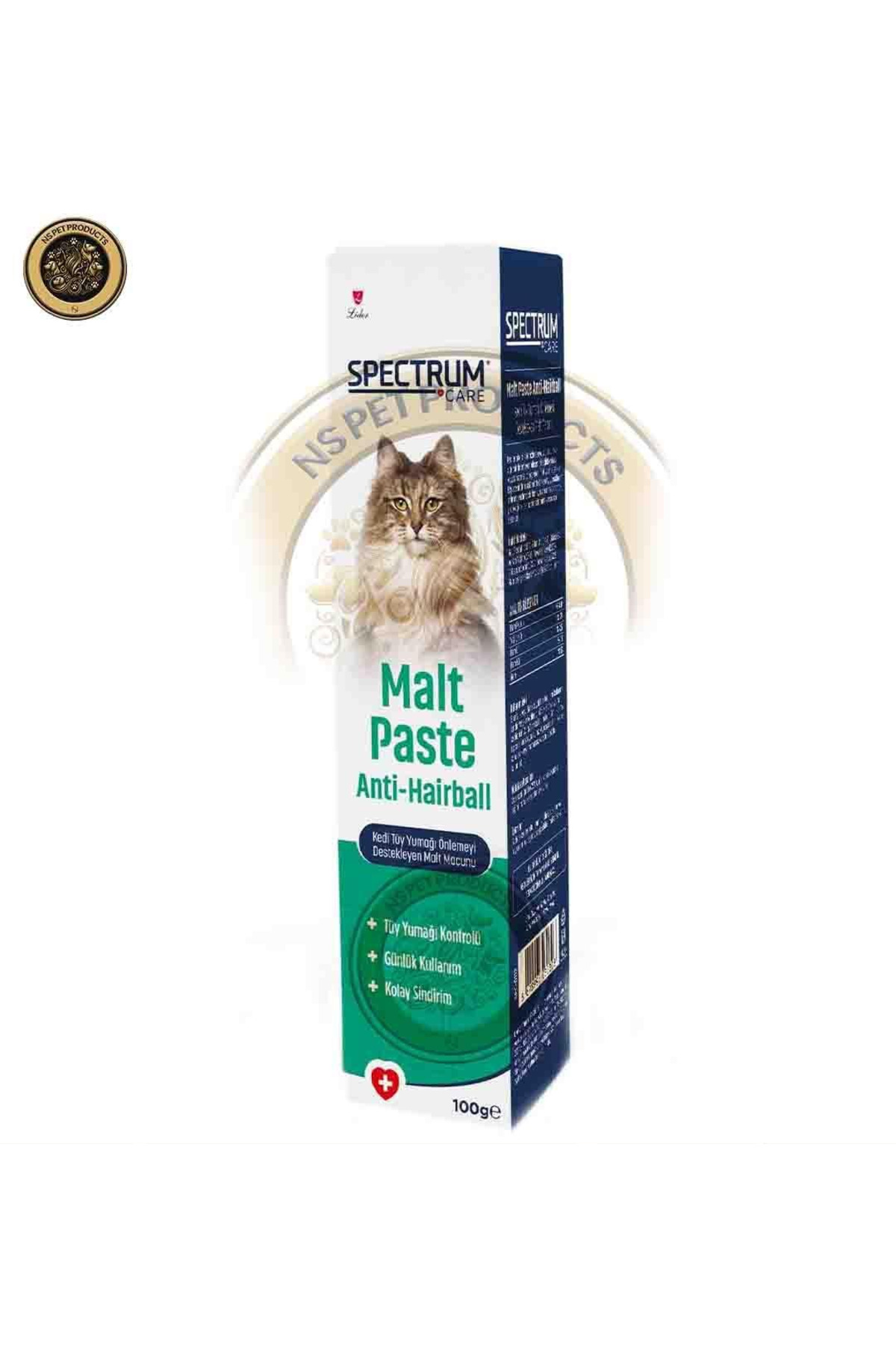 Spectrum Care Anti Hairball - Tüy Yumağı Önleyici Kedi Malt Paste - Kedi Malt Macunu 100 gr - 3'lü K - Görsel 3