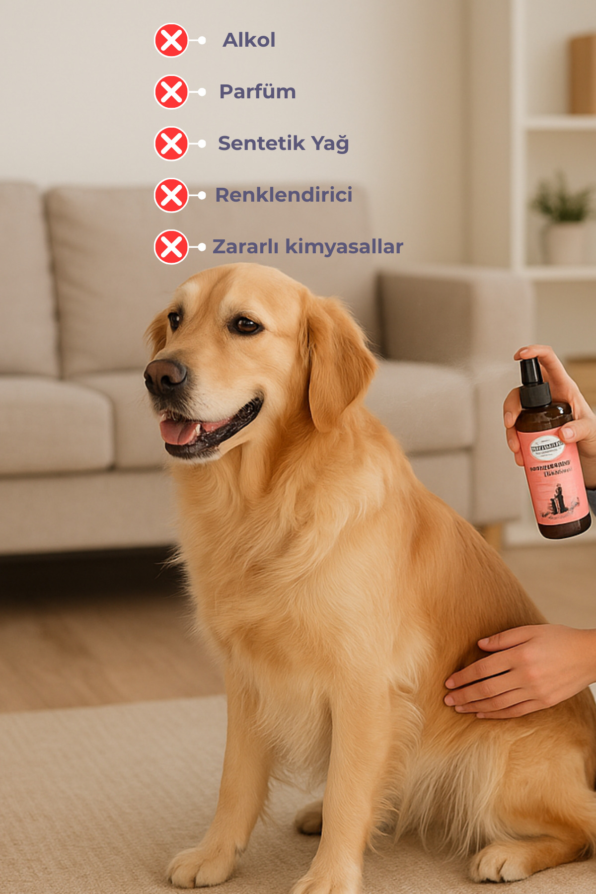Dr.Lavender Evcil Hayvanlar İçin Lavanta Portakal Yağlı Bit Kene Pire Kovucu Tüy Koruyucu Sprey 150 ML - Görsel 3