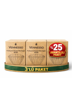 VENNESSO PROFESYONEL BASKET TİPİ KAHVE FİLTRE KAĞIDI 90/250 250'Lİ X3 PAKET