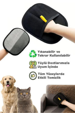 Shopura Statik Tüy Toplama Eldiveni | Kedi Köpek Tüyü Temizleyici Eldiven | Leke Bırakmaz Kolay Temizlik