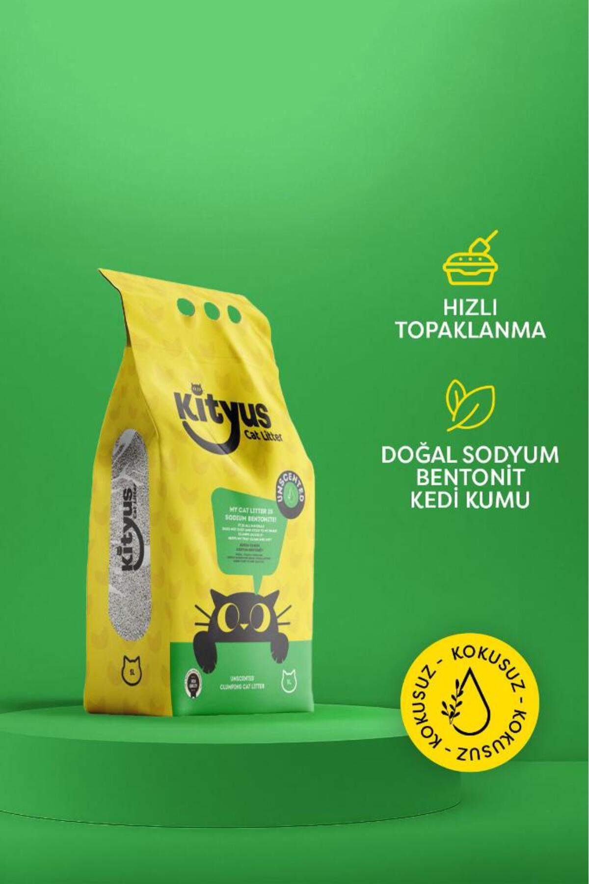 Kityus Hassas Kediler Için Tozsuz,topaklanan, Kokusuz Bentonit Kedi Kumu 5lt - Görsel 2