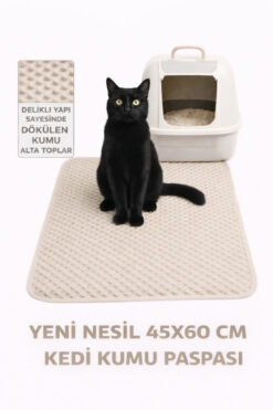 EVA plus+ & CATEVA CATEVA Yeni Nesil Elekli Kedi Kumu Paspası 45 x 60 cm.