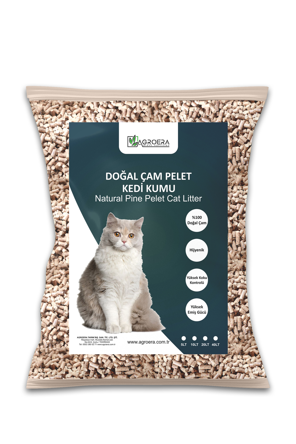 AGROERA %100 Doğal Çam Peleti Kedi Kumu 5lt