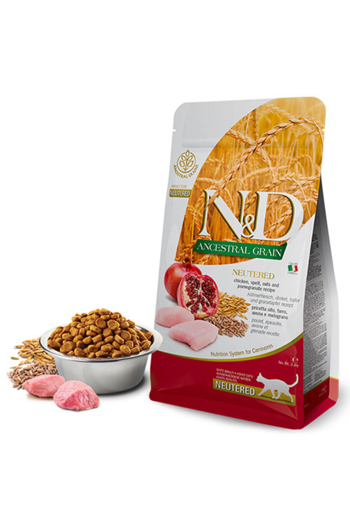 N&D Ancestral Grain Tavuklu Narlı Düşük Tahıllı Kısırlaştırılmış Kedi Maması 5 Kg