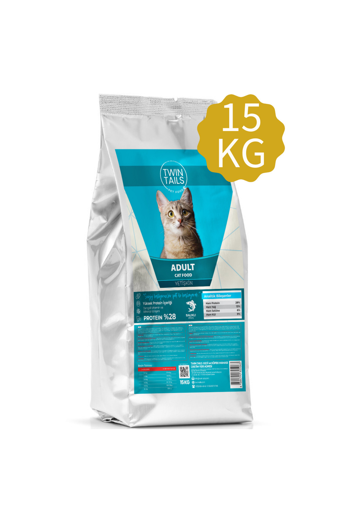 TWIN TAILS 2813 Balıklı Kedi Maması 15 Kg